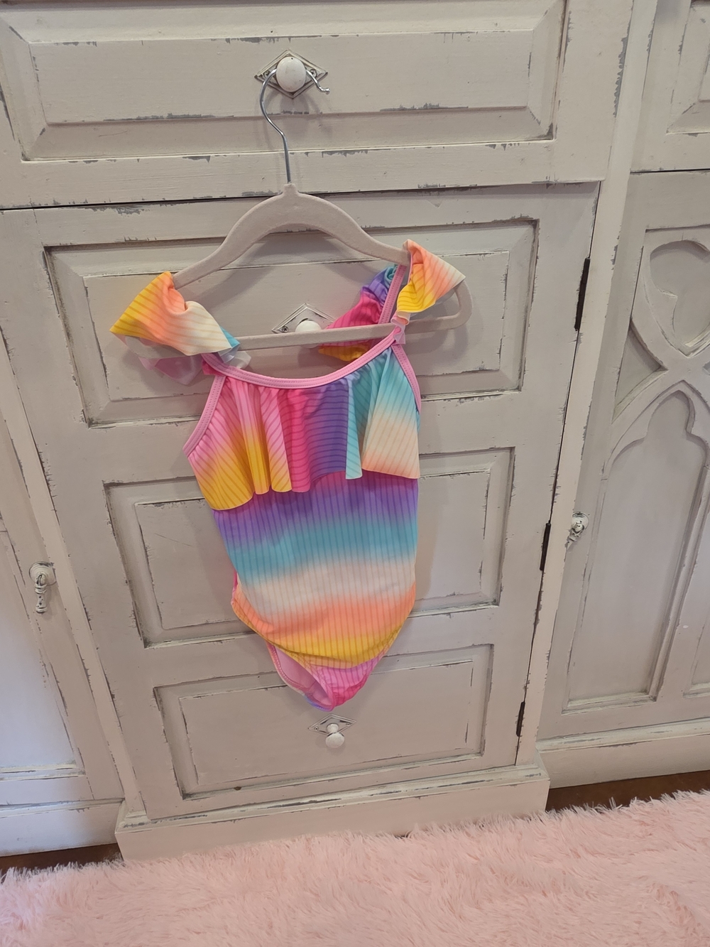 Angel Beach Pink Girls' Swimsuit 6X
